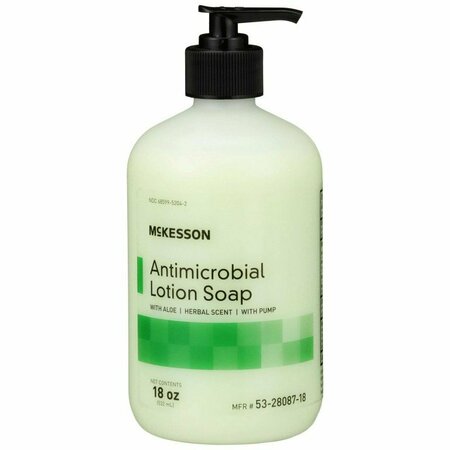 MCKESSON Antimicrobial Lotion Soap, Herbal Scent, 18oz, Bottle, 0.95% Strength 53-28087-18